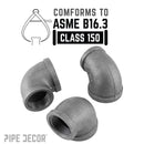 2 in. x 1 1/2 in. Black Reducing Elbow