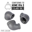 2 in. x 1 in. Black Reducing Elbow