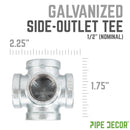 1/2 in. Galvanized Iron Side Outlet Tee