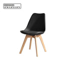 Padded Seat Cushions Home Kitchen Side Chair (Set of 2) - Black