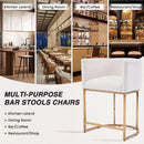 Counter Height Bar Stools Set Of 2 Ivory Velvet 24 Inch