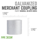 1 1/4 in. Galvanized Steel Merchant Coupling