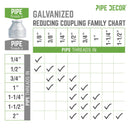 1/2 in. x 1/8 in. Galvanized Iron Reducing Coupling