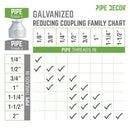 1 in. x  3/8 in. Galvanized Iron Reducing Coupling