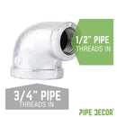 3/4 in. x 1/2 Galvanized Reducing Elbow