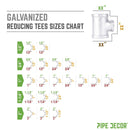 1 in. x 1/2 in. x 1 in. Galvanized Reducing Tee