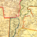 Vintage Map of Bristol County, Massachusetts 1852