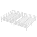 Metal Full XL over Full XL Bunk Bed for Teens and Adults,Space-Saving/Noise Reduced/No Box Spring Needed, White