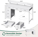 White 47 Inch LED Gaming Desk With 6 Drawers USB Type C