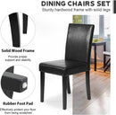 Dining Chairs Set Of 4 Waterproof PU Leather Cushioned With Wood Legs