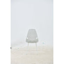 dining chair,set of 4,metal leg,plastic seat,transparent grey