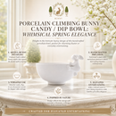 Porcelain Climbing Bunny Candy / Dip Bowl