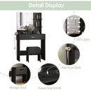 Black Makeup Vanity Table With Lighted Mirror And USB Ports