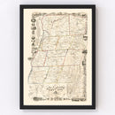 Vintage Map of Rensselaer County, New York 1854