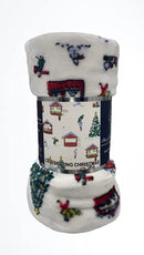 Decor&More Happy Holidays Microplush Throw Blanket (50" x 60") - Christmas Time