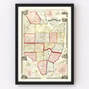 Vintage Map of Saratoga County, New York 1856