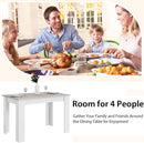 Wooden Dining Table For Four 47 By 28 Inches White Gray