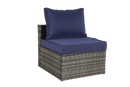 8 Piece Outdoor Patio Sofa Set, Sectional L- Shaped Patio Furniture Wicker Patio Conversation Set with Curved Sofa  Ottoman & Glass Top Table for Backyard Poolside