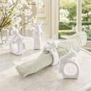 Porcelain Climbing Bunny Napkin Rings - Set of 4