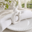 Porcelain Climbing Bunny Napkin Rings - Set of 4