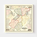 Vintage Map of Middlesex County, New Jersey 1861