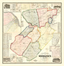 Vintage Map of Middlesex County, New Jersey 1861
