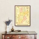 Vintage Map of Somerset County, New Jersey 1850