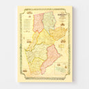 Vintage Map of Somerset County, New Jersey 1850
