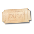 Unfinished Wood Etched Ticket Shape | Paint By Line Crafts | up to 30" DIY