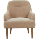 Chenille Armchair, Modern Style Accent Chair with Wood Legs, Comfy Design for Living Room, Bedroom, Office,Beige