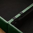 Stylish Green Chenille 2-Seater Sofa with Storage Seat and Cylindrical Backrest, Modern Fabric Loveseat