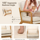 Beige Mid Century Modern Upholstered Armchairs Pair