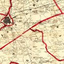 Vintage Map of York County, Pennsylvania 1860