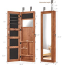 Jewelry Armoire Organizer With Full Length Mirror, Wall Mounted Lockable Cabinet With LED Light