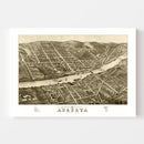 Vintage Map of Augusta, Maine 1878