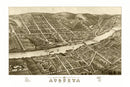 Vintage Map of Augusta, Maine 1878
