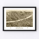 Vintage Map of Augusta, Maine 1878