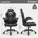 N-GEN Ergonomic Gaming Chair With Lumbar Support Gray PU Leather