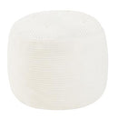Stuffed Round Pouf Ottoman, 20"x15" Corduroy