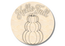Unfinished Wood Hello Fall Pumpkins Door Sign Kit | Wood Craft Cutouts | 1/4" Thick |