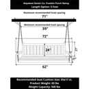 Keystone Amish Co. 5 Foot Franklin Porch Swing, Red