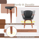 Mid-Century Modern Bentwood Swivel Dining Chairs (Set of 2) – Heat-Pressed PU Leather Accent Chairs in  Black