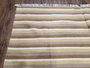 Indian Striped Blanket 6x9, Large Indo Kilim Area Rug, Earthern Tones Woolen Hand-Woven Flatweave South American Style Queen Size Bedspread
