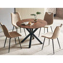 1+4,5pieces dining set, Table metal leg Mid-century Dining Table for 4-6 people With Mdf Table Top, Pedestal Dining Table, End Table Leisure Coffee Table