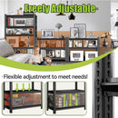 5 Tier Metal Wide Bookshelf Black Tall 72 Inch High