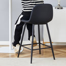 Modern Black PU Bar Chair Set - Rounded Backrest, Comfortable Design, Multiple Colors