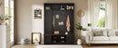 ON-TREND Versatile 3-in-1 Hall Tree with 6 Hooks, Farmhouse Walnut Storage Bench with Adjustable Shelves, 55'W Modern Entryway Coat Rack with Multiple Storage Space for Mudroom, Living Room, Black