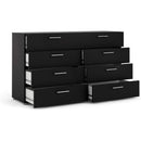 Black 8 Drawer Dresser For Bedroom With Compact Storage