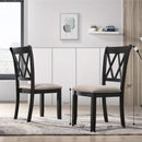 Windvale Black Cross Back Fabric Upholstered Dining Chair Set Of 2