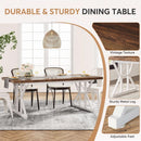 Farmhouse Dining Table For 6, 70.8 Inch Wood Table Two Tone